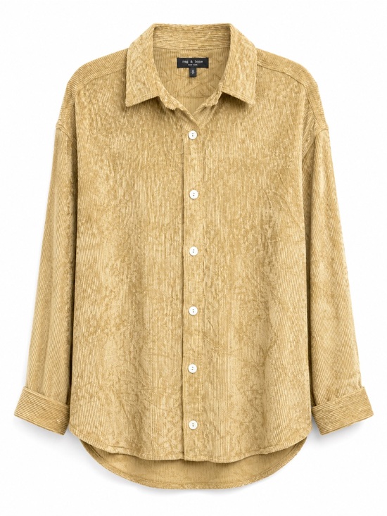 rag & bone Tops - rag & bone Gold Velvet Corduroy Button Down Shirt Oversized